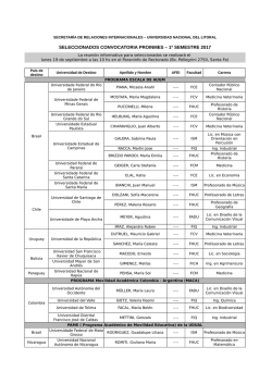 seleccionados convocatoria proinmes &ndash; 1&ordm; semestre 2017