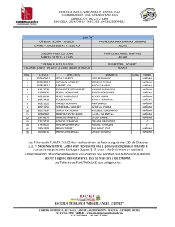 n&oacute;minas y horarios - Escuela de Musica Miguel &Aacute;ngel Espinel
