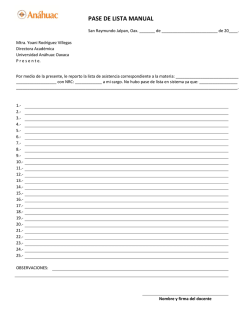 pase de lista manual - Universidad An&aacute;huac