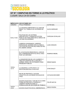 Programacion de ponencias - 9&ordm; Congreso Chileno de Sociolog&iacute;a