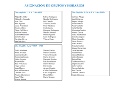 ASIGNACI&Oacute;N DE GRUPOS Y HORARIOS