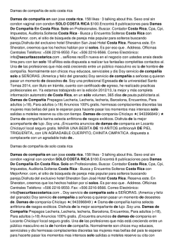 Damas de compa&ntilde;ia de solo costa rica