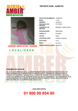 reporte n&uacute;m.: aamx702 narumy madeleyne suarez