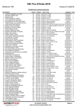 10K Fira d`Onda 2016 - Evasion Running Castell&oacute;n