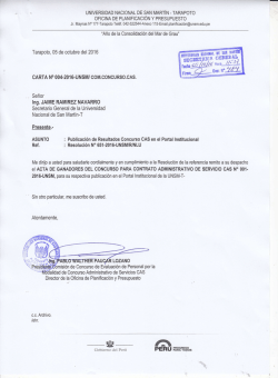 Convocatoria CAS 2016 Setiembre - Universidad Nacional de San