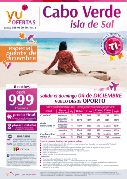 Oferta especial puente de diciembre Cabo Verde
