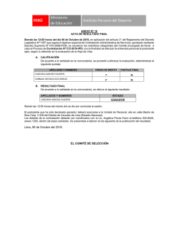 PER&Uacute; Ministerio de Educaci&oacute;n Instituto Peruano del Deporte