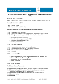 Consultar programa - Associaci&oacute; Illenca de Respiratori