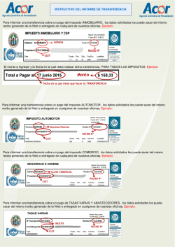INSTRUCTIVO DEL INFORME DE TRANSFERENCIA Para informar