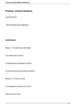 Cultura cient&iacute;fica (Bach a distancia)