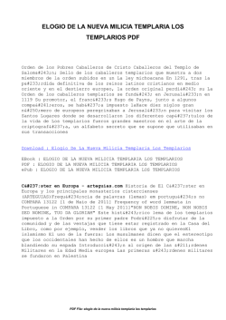 Elogio De La Nueva Milicia Templaria Los Templarios | Free