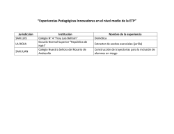 &ldquo;Experiencias Pedag&oacute;gicas Innovadoras en el nivel medio de la ETP&rdquo;