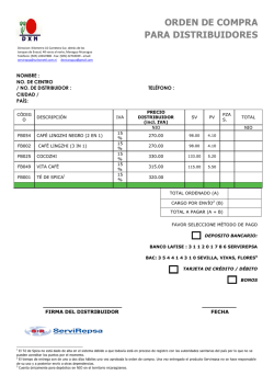 ORDEN DE COMPRA PARA DISTRIBUIDORES