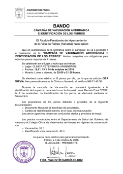 El Alcalde-Presidente del Ayuntamiento de la Villa de Falces