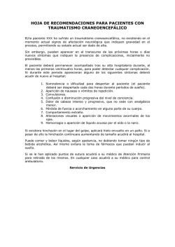 Traumatismo craneoencef&aacute;lico - Hospital Universitario La Zarzuela