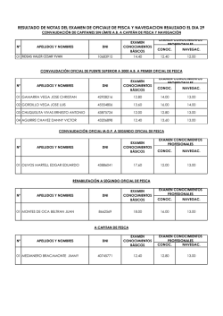 Notas del Examen de Oficiales de Pesca y Navegaci&oacute;n