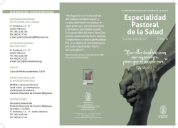 Especialidad PASTORAL DE LA SALUD