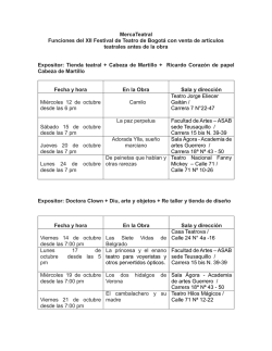 MercaTeatral Funciones del XII Festival de Teatro de