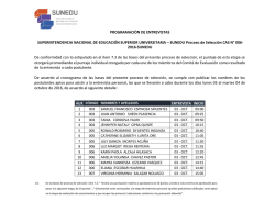 PROGRAMACI&Oacute;N DE ENTREVISTAS