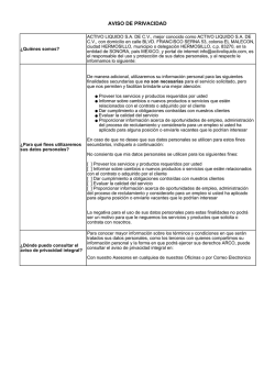 aviso de privacidad - Activo Liquido, Proximamente