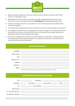 datos personales direcci&oacute;n completa de recogida