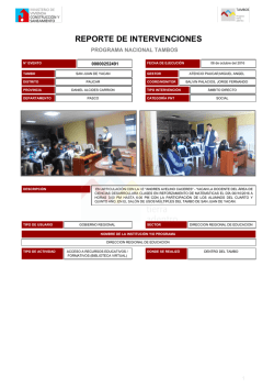 REPORTE DE INTERVENCIONES
