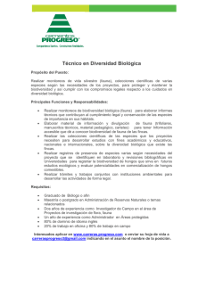 T&eacute;cnico en Diversidad Biol&oacute;gica