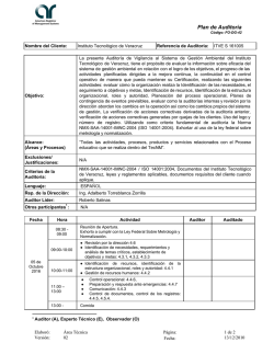 Plan de Auditoria PDF - Instituto Tecnol&oacute;gico de Veracruz