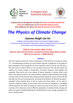 The e Ph hysic cs of of Cli ima ate C Chan nge e