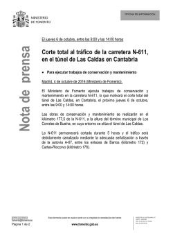 Nota de prensa - Ministerio de Fomento