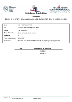 Lista Larga de Admitidos