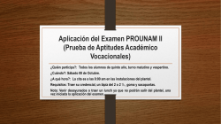 Aplicaci&oacute;n del Examen PROUNAM II (Prueba de Aptitudes