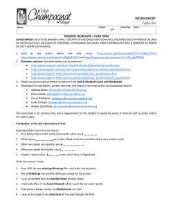 remedial workshop &ndash; third term achievement: relata de manera oral