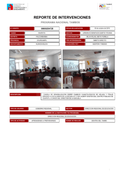 REPORTE DE INTERVENCIONES