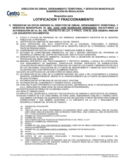 Requisitos de Lotificaci&oacute;n y Fraccionamiento