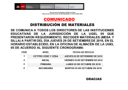 (mesa y silla) seg&uacute;n cronograma en el almac&eacute;n