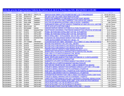 Lista de precios Importaciones Fabiola de Cancun, S.A. de C.V.