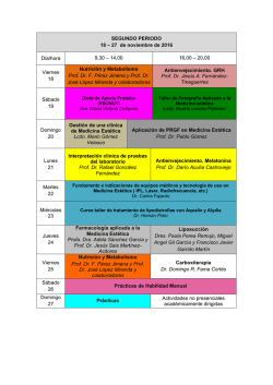 SEGUNDO PERIODO 18 &ndash; 27 de noviembre de 2016 D&iacute;a/hora 9,30