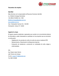 Vacantes de empleo Aak-Bal Ingenio la Joya