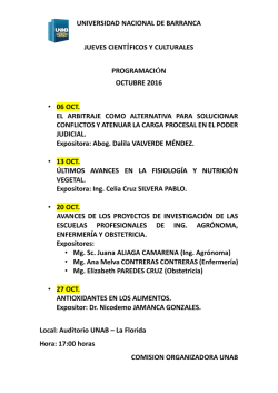 universidad nacional de barranca jueves cient&iacute;ficos y