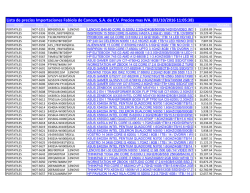 Lista de precios Importaciones Fabiola de Cancun