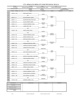 Cuadro Masculino - Club de Tenis Oromana