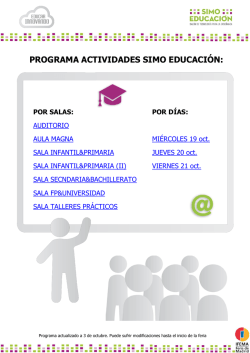 PROGRAMA ACTIVIDADES SIMO EDUCACI&Oacute;N: