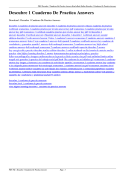 Descubre 1 Cuaderno De Practica Answers