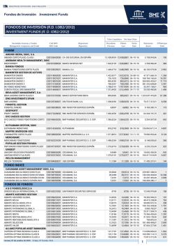 Fondos de Inversi&oacute;n Investment Funds FONDOS DE INVERSI&Oacute;N