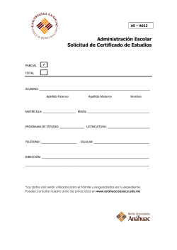 Administraci&oacute;n Escolar Solicitud de Certificado de Estudios