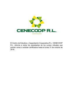 El Centro de Estudios y Capacitaci&oacute;n Cooperativa R.L. CENECOOP