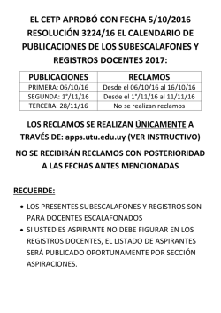 el cetp aprob&oacute; con fecha 5/10/2016 resoluci&oacute;n 3224/16 el