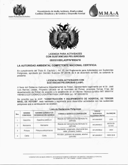 CON SUSTANCIAS PELIGROSAS 050101/08/LASP/N&deg;6924