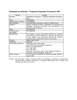 Programa Peque&ntilde;os Proyectos- PKP